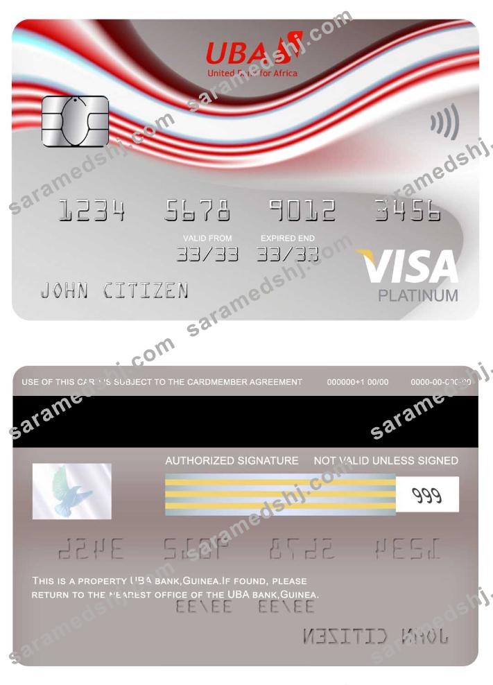 Guinea UBA bank visa platinum card
